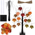 Briwooody 24” Thanksgiving Tree with I am Thankful for Leaves Kit Seasonal Holiday Decoration with Writing Pen Hemp Rope DIY Fall Decorations for Autumn Desktop Thanksgiving Party Gift by Briwooody