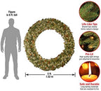 National Tree Company 60in Pre-Lit Flocked Wintry Pine Christmas Wreath - Image 3