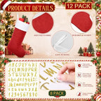 Tatuo 12 Pack Christmas Burlap Stockings Hanging,Red White - Image 2