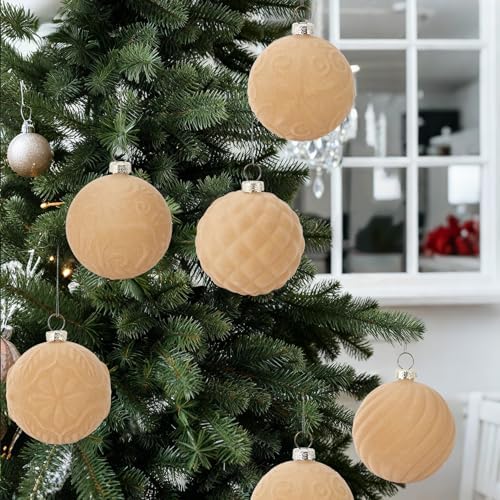 Garvee 25Pcs Flocked Christmas Ball Ornaments Set - Vintage Velvet Texture, Multi-Functional Holiday Decor - Image 7