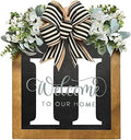 16'' Personalized Last Name Welcome Sign, Door Wreaths for Front Door Outside, Spring Wreath for Front Door Decor, Farmhouse New Home Gifts for Home (H) by Jxueych