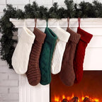 Syhood 6 Pcs Cable Knit Christmas Stockings Large Christmas Stocking, Novel - Image 6