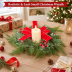 6 Pcs Mini Wreaths for Cabinets with Bow, Realistic Small Christmas Wreath - Image 3