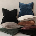 Decorative Chenille Luxury Throw Pillow Covers with Wide Edge, Textured Solid Pillowcases, Soft Velvet Cushion Cover Home Décor for Couch Sofa Chair Bed,20×20 Inch, Set of 2, Lake Blue - Image 5