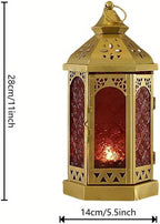 Candlestick Candle Barrels Moroccan Style Retro Lanterns Projection Lights Hollowed-Out Decorations Home Ramadan Hanging Outdoor Indoor Courtyard Porch Festival Weddings - Image 2