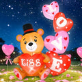 5FT Valentine’s Day Inflatable Decorations Bear with Love Letters Outdoor Inflatables Romantic Couples Anniversary Wedding Holiday Party Valentines Blow Ups for Outside Yard Lawn Decor by Boveco