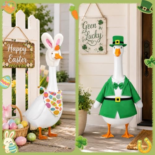 8 Set Porch Goose Outfits, 23 Inch Seasonal Goose Clothes Costume Garden - Image 5