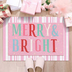 Tinideya 2 Pcs Christmas Layered Doormat Set, Merry Bright - Image 3