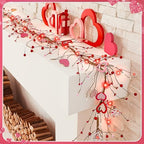 Thiccywoov 9.84 ft Valentine's Day Garland Valentines Day Wreath Decor Red Pink White Berry Heart Garland with LED Lights Artificial Vine for Valentines Wedding Anniversary Door Fireplace Home Decor - Image 2