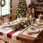 Boho Table Runner and Placemats Set, 6 Sets, Red B, 12x72 - Image 2