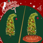 Orange Christmas Tree Skirt 45 Inches Ruffle Fall Tree Skirt - Image 5