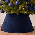Skylety Navy Blue Velvet Christmas Tree Collar 24‘’ Tree Base Cover by Skylety