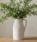 Ceramic Flower Vase with Handles,11" Neutral Tall Clay Beige Terracotta Vases Farmhouse Table Vases with Handle Living Room Decor Rustic Pottery Pots for Home Shelf Coffee Dining Desk Fireplace by dreamloom