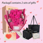 EIGHTOWN Roses Bouquet Artificial Flower - Preserved Red Rose Flowers with Love Necklace for Her - Unique Gifts Valentine's Day, Mother's Day, Thanksgiving, Birthday, Anniversary (512) - Image 3