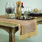 Fennco Styles Mari Sati Fringed Burlap Rectangular Natural Table Runner 20" W x 90" L - 100% Jute Table Runner for Everyday Use, Banquets, Family Dinner, Special Events and Home Decor - Image 3