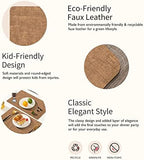 Maxpearl Faux Leather Placemats Set of 8, Easy to Clean, Brown - Image 3