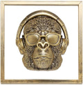 Newinhome Animal Heads Wall Decor (Includes Metal Frame) Resin Animals Sculptures Head Wall Hanging Decoration Gold vintage Wall Sculpture for Living Room Bedroom Office (Gorilla) by Newinhome