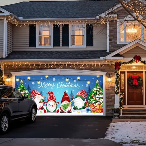 Garage Door Christmas Cover 7x16FT: Garage Christmas Decorations with Bar Magnets & Ropes, Holiday Garage Door Banner Decorative Xmas for Indoor Outdoor [Include Installation Instructions] - Image 2