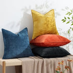 decorUhome Chenille Black Velvet Throw Pillow Covers 22x22 Set of 2 - Image 4