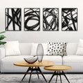 Bakovity Black Metal Abstract Wall Art, Modern 3D Living Room Wall Decor by BakovityOutdoorGlovesGear