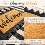 Autumn Alley Interchangeable Welcome Mat Set – Farmhouse Door Mat with Rubber Base & 4 Seasonal Coir Inserts – Swap Designs for Every Season – 18x30 Outdoor Front Porch Mat - Image 5
