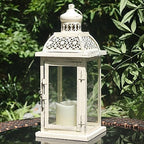 Lantern Decorative Indoor&Outdoor, 14.4'' Large Metal Candle Lanterns, Vintage Hanging Candle Holders Farmhouse Shelf Wedding Front Porch Patio Decor, Christmas Halloween Decorations for Home by DECORKEY