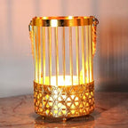 2PCS Candlestick Candle Barrels Moroccan Style Retro Lanterns Projection Lights Hollowed-Out Decorations Home Ramadan Hanging Outdoor Indoor Courtyard Porch Festival Weddings - Image 3