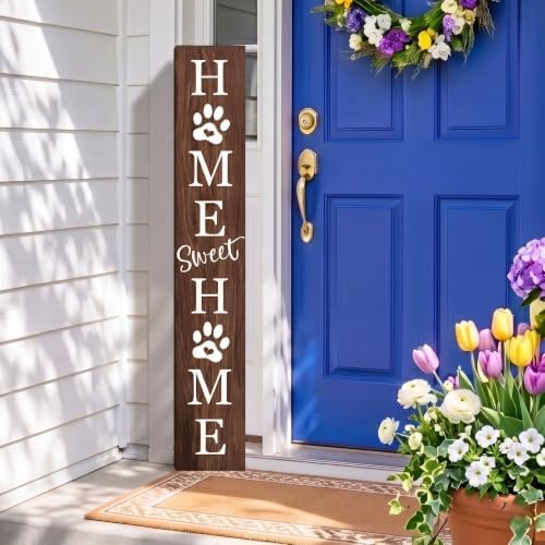 Home Sweet Home Sign, Welcome Porch Decor Front Door Outdoor Wooden Board by Unknown