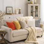 decorUhome Soft Chenille Throw Pillow Covers 22x22 Set of 2 Mineral Yellow - Image 6