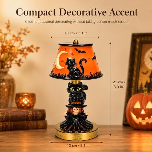 Halloween Table Lamp for Indoor Decorations (Black Cat Witch) - Image 6