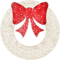 Best Choice Products 60in Pre-Lit Outdoor Christmas Wreath Decoration, LED Metal Holiday Decor for Home Exterior, Garden w/ 206 Lights, Bow - White/Red by BestChoiceProducts