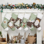 LUBOT 6 Pack Christmas Stockings Set of 6 Large Family Xmas Stocking Embroidered 20" Rustic Farmhouse Country Classic Fireplace Hanging Holiday Decor - Image 2