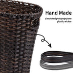 GRANNY SAYS Office Trash Can, Wicker Waste Basket for Bathroom, Dark Brown - Image 5