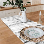 Wooden Table Runner,Natural Durable Wood Table Runner,50 x 12 Inches,Coffee Table Runner with Thick Felt Backing,Table Decorations for Dining Room,Farmhouse Decor,Wedding Decor,White - Image 6