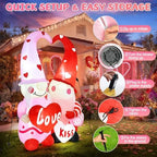 6FT Valentine’s Day Inflatable Outdoor Decorations Romantic Couple Gnomes with Heart “Love” & “Kiss” LED Lights Blow Up Lawn Ornament Wedding Anniversary Engagement Party Decor for Yard Garden Indoor - Image 6