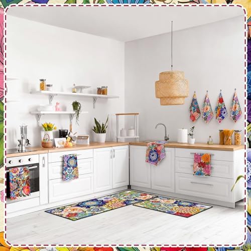 VitalCozy 10 Pcs Boho Floral Kitchen Decor Set Kitchen Towels - Image 6