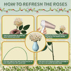 50 PCS Fake Champagne Roses, Artificial Flowers Bulk, Realistic Silk Roses - Image 5