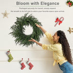 Artgar 24 Inch Christmas Pine Wreath - Christmas Wreaths for Front Door - Image 4