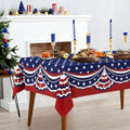 Rectangle 4th of July Tablecloth 60x102 Inch, Patriotic Red White and Blue Table Cloth, Polyester Waterproof Wrinkle Resistant Independence Day Table Cover for Memorial Day Decorations Decor by Unknown