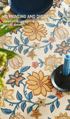 ISAENNE Designer Vintage Square Large Printed Tablecloth,67"x67" - Image 4