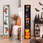 Fall Porch Sign Double Side, 47.2", Front Door, Halloween Pumpkin by TOMPOP