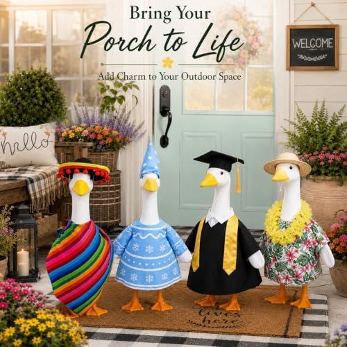 4 Pack Porch Goose Outfits, Seasonal Clothes for 23 Inch Goose Statue - Image 5