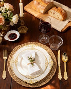 Nervure 175Pcs Ivory Plastic Plates, Disposable Party Plates for 25 Guests - Image 5