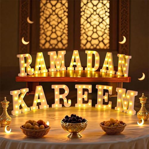 Aurelema Sukkot Large LED Letter Sign LED Lights, Ramadan Kareem, 8.27 Inches - Image 2