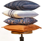 Floral Boho Decorative Throw Pillow Covers, Set of 4, 18x18 Inch Navy Blue Earth Tone Patterned Accent Pillow Covers - Image 5
