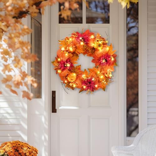 20 Inch Fall Wreaths for Front Door, Fall Decorations for Home - Image 5