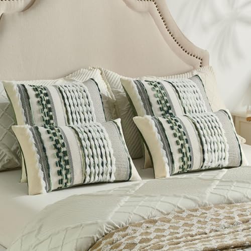 FUTEI 2 Pack Tufted Throw Pillow Covers Covers 50x50 cm,Green - Image 6