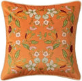 Vintage Burnt Orange Floral Pillow Cover 18x18, Terracotta by Unknown