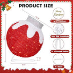 3 Pcs Outdoor Christmas Ornaments, Pop Up Lighted Ball with DIY Sticker - Image 2