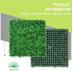 AOKIIE 10"x10" 12Pcs Artificial Grass Wall UV-Anti Boxwood for Outdoor - Image 3